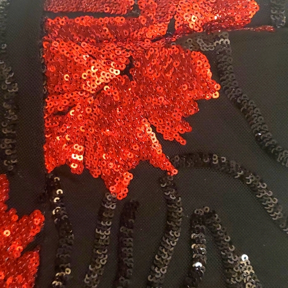 Ladies red and black sequin dress - Picture 4 of 5